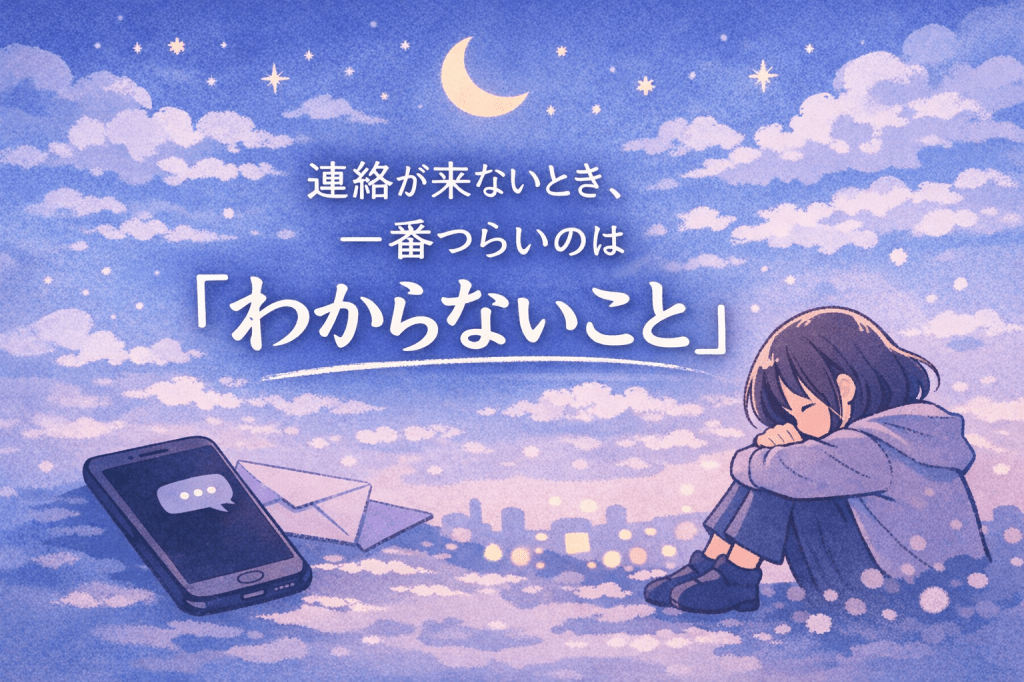 連絡が来ないとき、一番つらいのは「わからないこと」